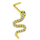 Stainless Steel Snake Nose Studs Nose Bone Piercing Stud 20g CZ Nose Rings