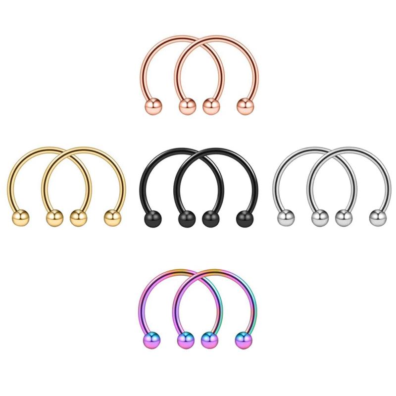 10PCS 16G Surgical Steel Nose Septum Horseshoe Hoop Earring