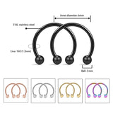 10PCS 16G Surgical Steel Nose Septum Horseshoe Hoop Earring