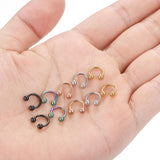 10PCS 16G Surgical Steel Nose Septum Horseshoe Hoop Earring
