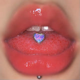 Titanium Steel Colorful Heart Tongue Nails Piercing Body Studs