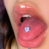 Titanium Steel Colorful Heart Tongue Nails Piercing Body Studs