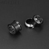 Stainless Steel Flower Ear Tunnel Plug Stretcher Piercing 8-18mm