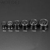 Stainless Steel Flower Ear Tunnel Plug Stretcher Piercing 8-18mm