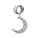 Moon Pendant Ear Tunnel Plugs Flesh Piercing Earring