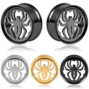 Vankula 2pcs Spider Ear Plugs Stainless Steel Body Piercing Jewelry