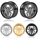 Vankula 2pcs Spider Ear Plugs Stainless Steel Body Piercing Jewelry