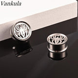 Vankula 2pcs Spider Ear Plugs Stainless Steel Body Piercing Jewelry