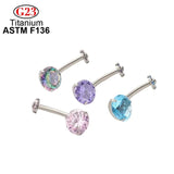 Female G23 Titanium Crystal Zircon Belly Button Rings Navel Piercing