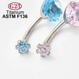 Female G23 Titanium Crystal Zircon Belly Button Rings Navel Piercing