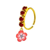 Butterfly Flower Plated Piercing Nose Ring