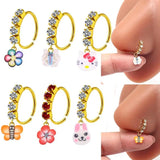 Butterfly Flower Plated Piercing Nose Ring