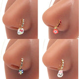 Butterfly Flower Plated Piercing Nose Ring
