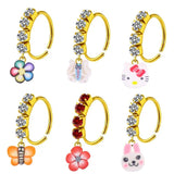 Butterfly Flower Plated Piercing Nose Ring