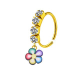 Butterfly Flower Plated Piercing Nose Ring