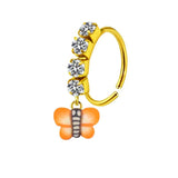 Butterfly Flower Plated Piercing Nose Ring