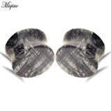 2pcs Natural Stone Horn Ear Expander 6mm-16mm