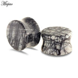 2pcs Natural Stone Horn Ear Expander 6mm-16mm