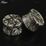 2pcs Natural Stone Horn Ear Expander 6mm-16mm