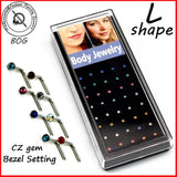 40pcs 2mm CZ Nose Bone Studs Surgical Steel
