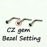 40pcs 2mm CZ Nose Bone Studs Surgical Steel