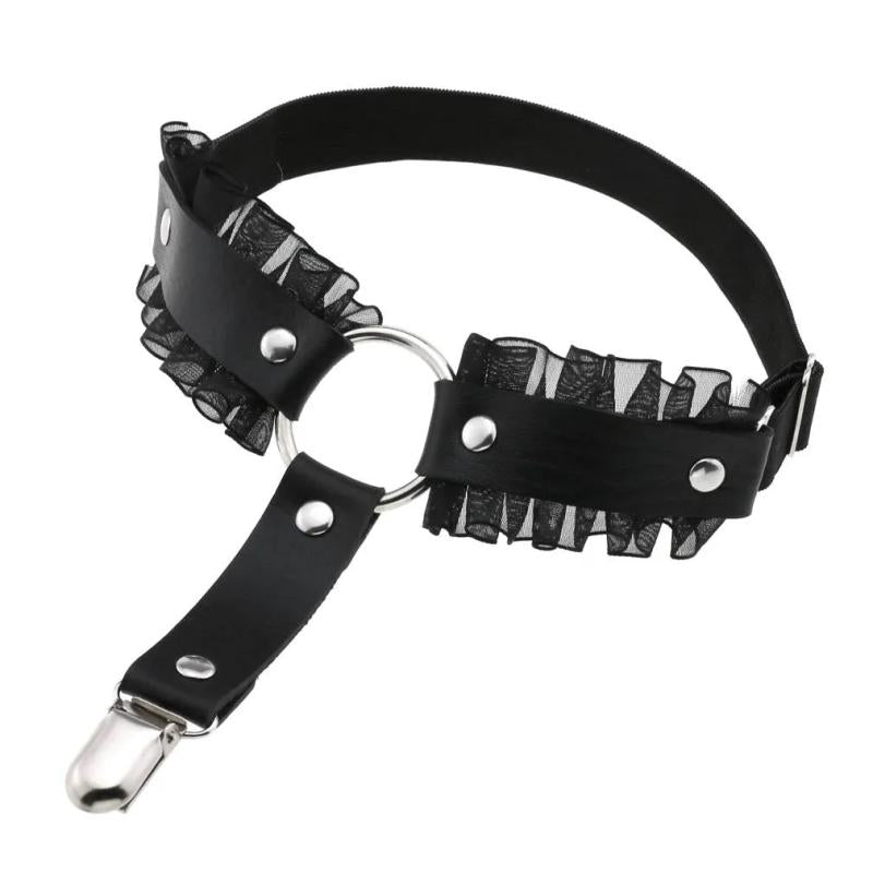 Sexy PU Leather Garter Belt Harajuku Body Harness Tight Suspender Leg Harness