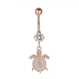 Ocean Turtle Belly Button Ring 14G Stainless Steel Body Piercing