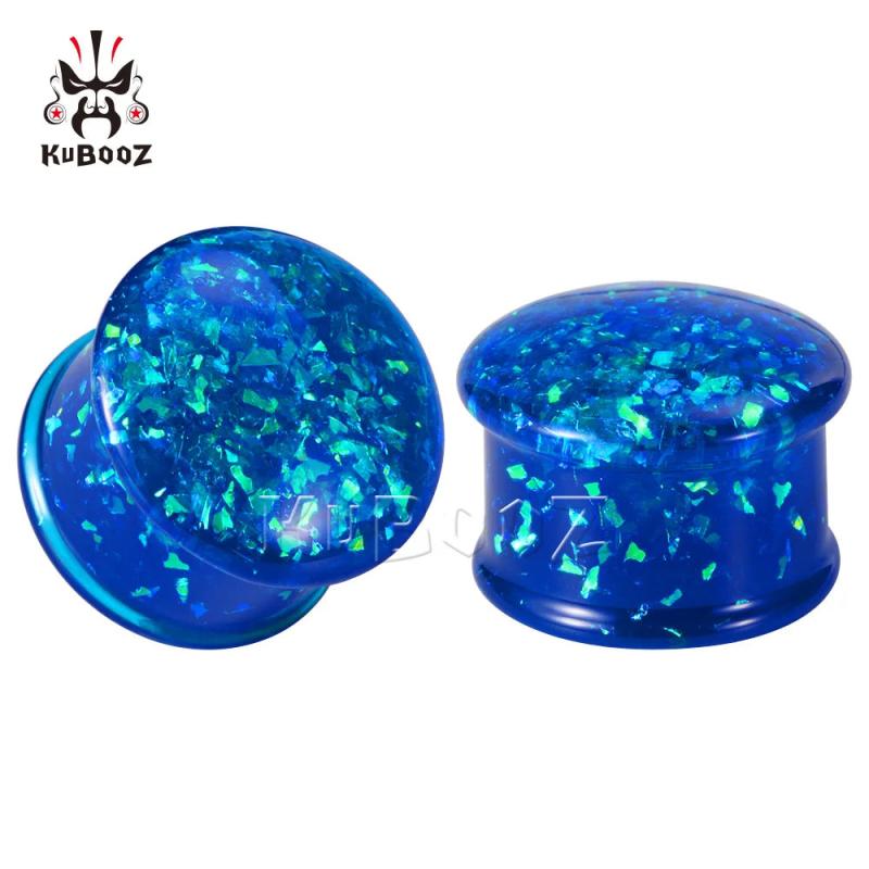 Opal Acrylic Ear Tunnels Gauges Expanders Piercing Ear Plugs 8-16mm