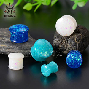 Opal Acrylic Ear Tunnels Gauges Expanders Piercing Ear Plugs 8-16mm