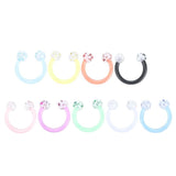 90Pcs Acrylic Horseshoe Circular Septum Nose Ring 16G Body Jewelry