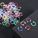 90Pcs Acrylic Horseshoe Circular Septum Nose Ring 16G Body Jewelry