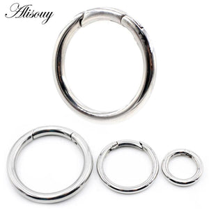 Stainless Steel Round Ear Weights Heavy Expander Gauges Hoop Earrings