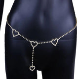 Stonefans Rhinestone Heart Waist Chain Belt Jewelry for Women