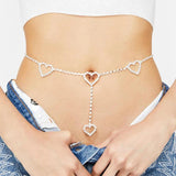 Stonefans Rhinestone Heart Waist Chain Belt Jewelry for Women