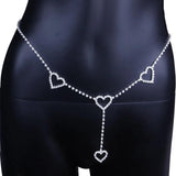 Stonefans Rhinestone Heart Waist Chain Belt Jewelry for Women