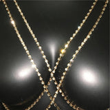 Sexy Rhinestone Bikini Harness Bra Body Chain Necklace