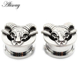 2PCS Sheep Head Ear Plugs Tunnels Expander Gauges Earrings
