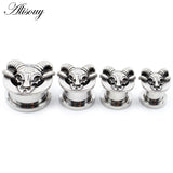 2PCS Sheep Head Ear Plugs Tunnels Expander Gauges Earrings