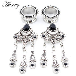 Vintage Stainless Steel Ear Tunnels Plugs 8-25mm