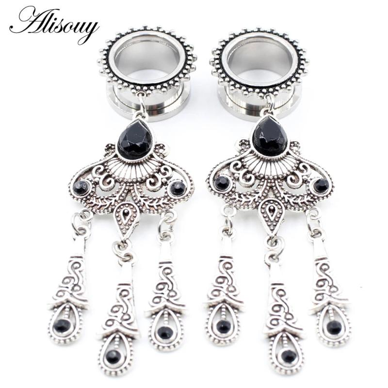 Vintage Stainless Steel Ear Tunnels Plugs 8-25mm