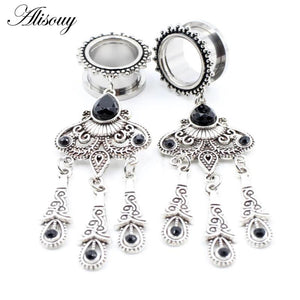 Vintage Stainless Steel Ear Tunnels Plugs 8-25mm