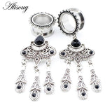 Vintage Stainless Steel Ear Tunnels Plugs 8-25mm