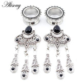 Vintage Stainless Steel Ear Tunnels Plugs 8-25mm