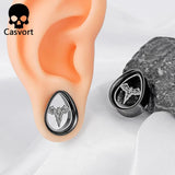 Stainless Steel Ear Gauges Plugs Bat Teardrop Double Flared Tunnels