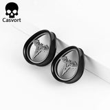 Stainless Steel Ear Gauges Plugs Bat Teardrop Double Flared Tunnels