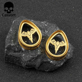Stainless Steel Ear Gauges Plugs Bat Teardrop Double Flared Tunnels