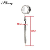 2pcs Stainless Steel Cat Sword Cross Ear Tunnels Plugs