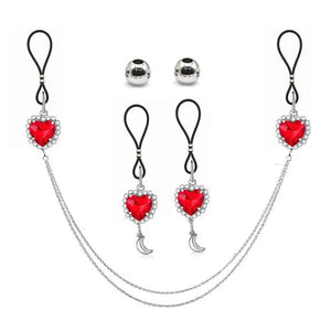 Love Pendant Nipple Ring Set Classic Stainless Steel Ladies Body Accessories