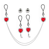 Love Pendant Nipple Ring Set Classic Stainless Steel Ladies Body Accessories