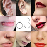 5 Pcs Titanium Nose Rings Stainless Steel Unisex Body Jewelry